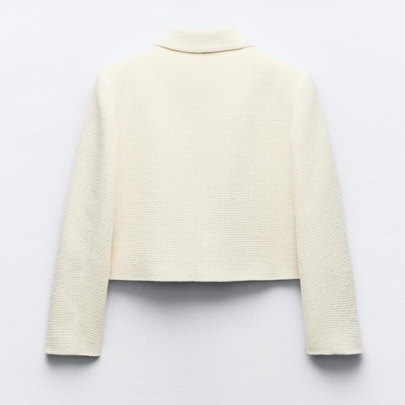 New ZARA Textured Short Blazer - Picture 2 of 7